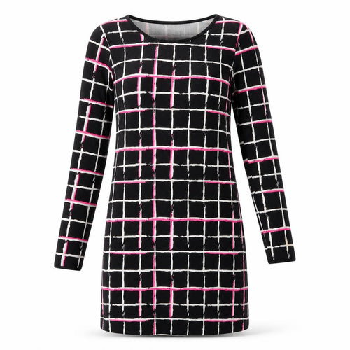 Dolls Paris Womens Black Check  T-Shirt Dress  Size S