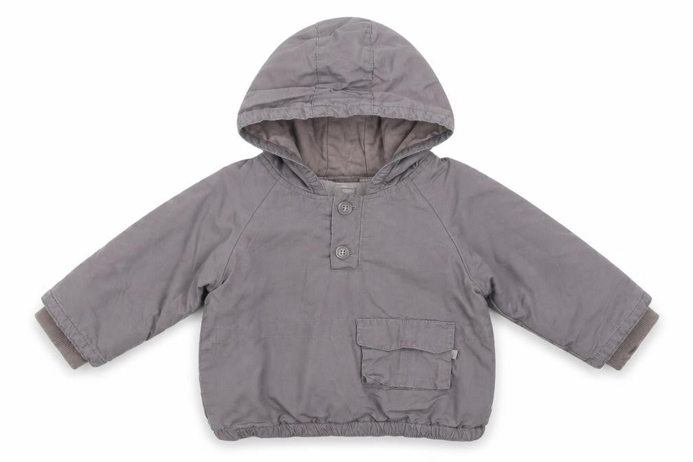 Front view of Okaidi Baby Grey Jacket, size 12, Months