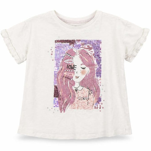 George Girls White  Jersey Basic T-Shirt Size 7 Years  - love