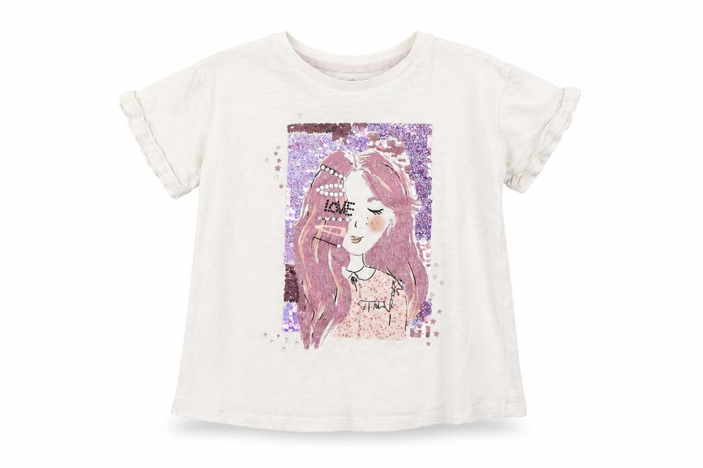 George Girls White  Jersey Basic T-Shirt Size 7 Years  - love