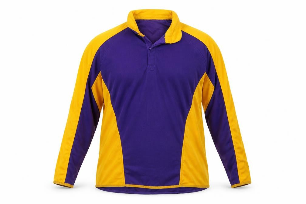 Front view of Preworn men’s purple jumper, size L