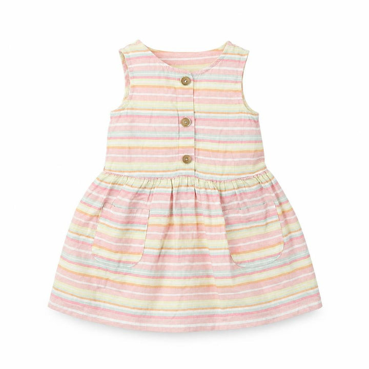 Nutmeg Girls Multicoloured Striped Fit & Flare Size 2 Years