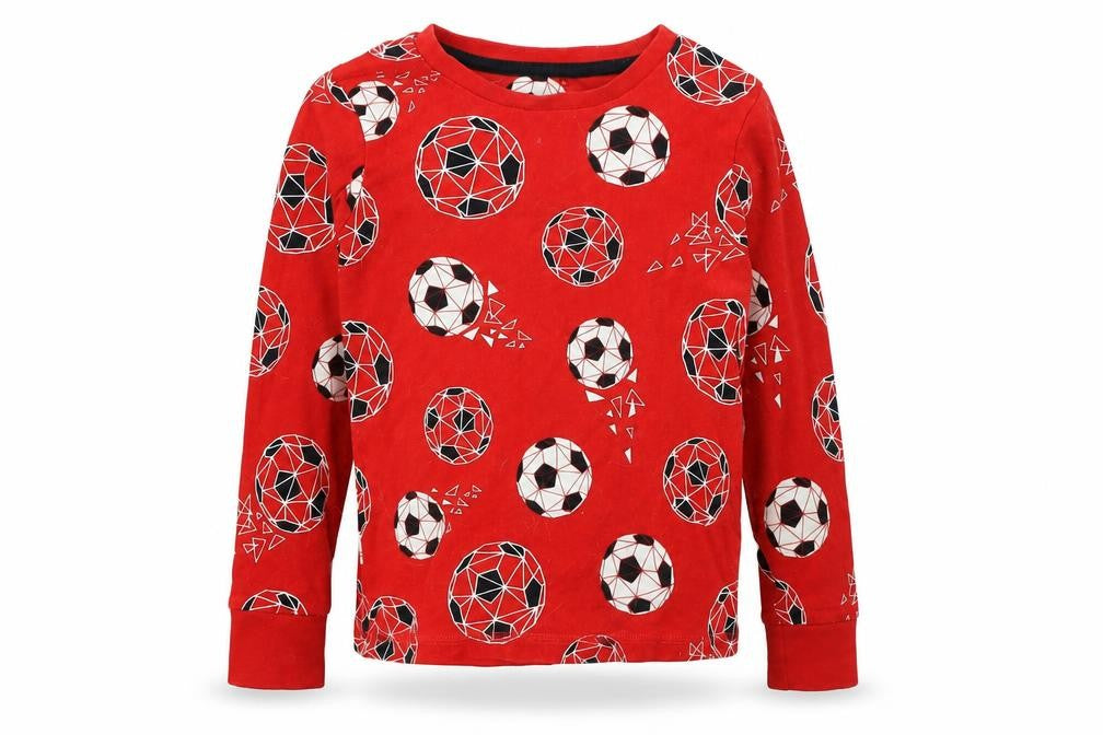 George Boys Red Spotted  Pullover Jumper Size 6 Years  - Football