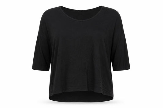 Front view of H&M women’s black basic blouse, size XS