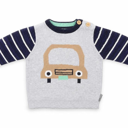 Nutmeg Baby Grey   Pullover Jumper Size 0-3 Months  - car