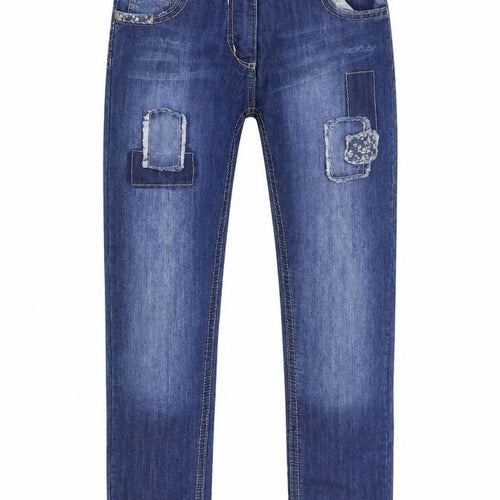 Preworn Girls Blue  Denim Straight Jeans Size 9 Years
