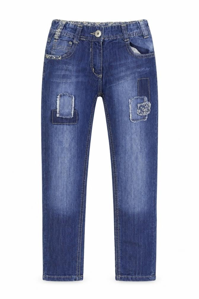 Preworn Girls Blue  Denim Straight Jeans Size 9 Years