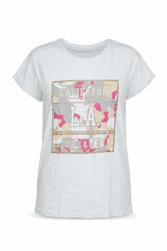 Front view of YD girls’ white basic t-shirt, size 12-13, years