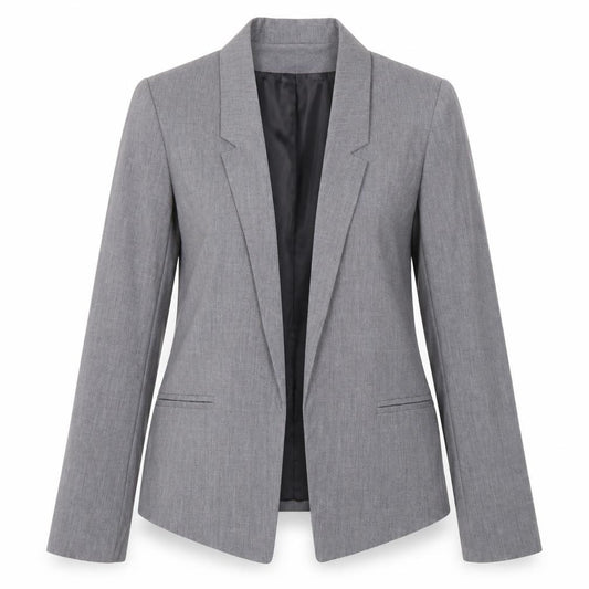 Front view of Boohoo women’s grey jacket blazer, size M