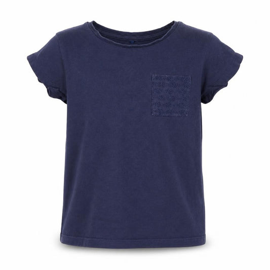 Front view of George girls’ blue basic t-shirt, size 5-6, years