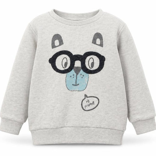 Babaluno Boys Grey Animal Print  Pullover Jumper Size 12-18 Months