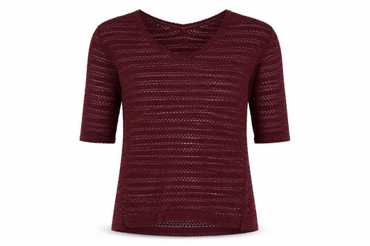 Front view of Next women’s red jumper, size UK 12
