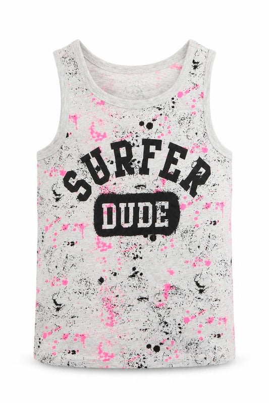 Front view of Primark girls’ grey basic tank, size 7-8, years