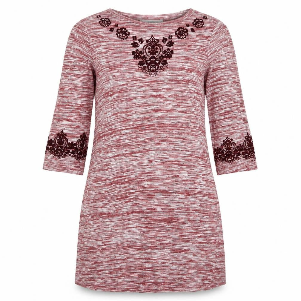 Front view of Asda George women’s red t-shirt dress, size UK 10