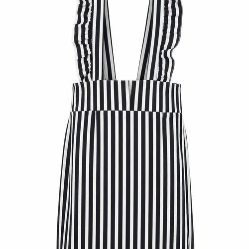 Preworn Womens Blue Striped  A-Line  Size S  - Frill Detail