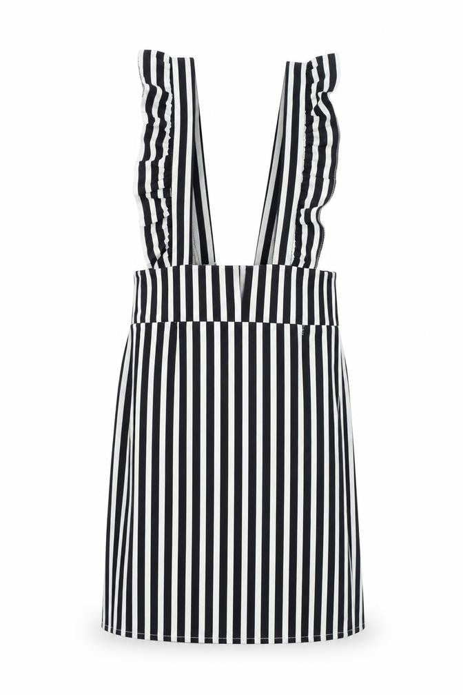 Preworn Womens Blue Striped  A-Line  Size S  - Frill Detail
