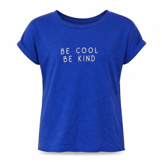 Front view of New Look girls’ blue basic t-shirt, size 9, years