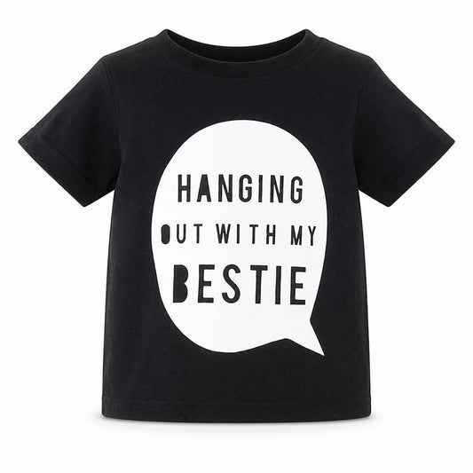 Front view of George girls’ black basic t-shirt, size 12-18, months