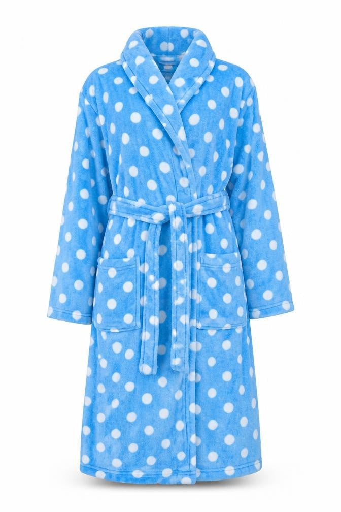 Lola & Coco Womens Blue Polka Dot  Chemise Robe Size S