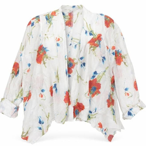 New Collection Womens White Floral  Cape Jumper Size L