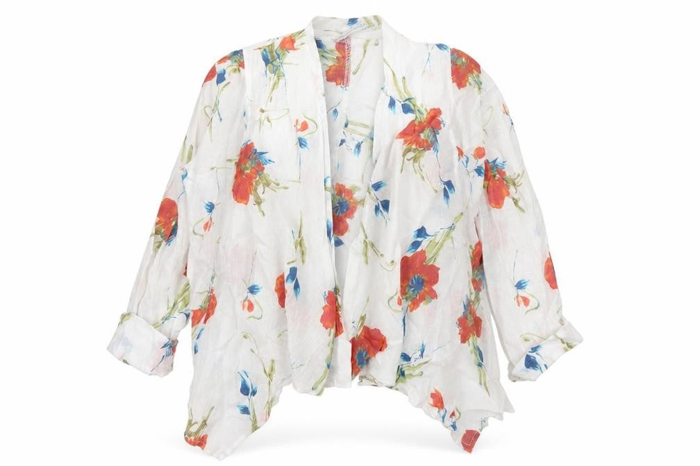 New Collection Womens White Floral  Cape Jumper Size L