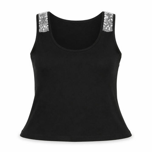 Fasion Womens Black   Cropped Tank Size L