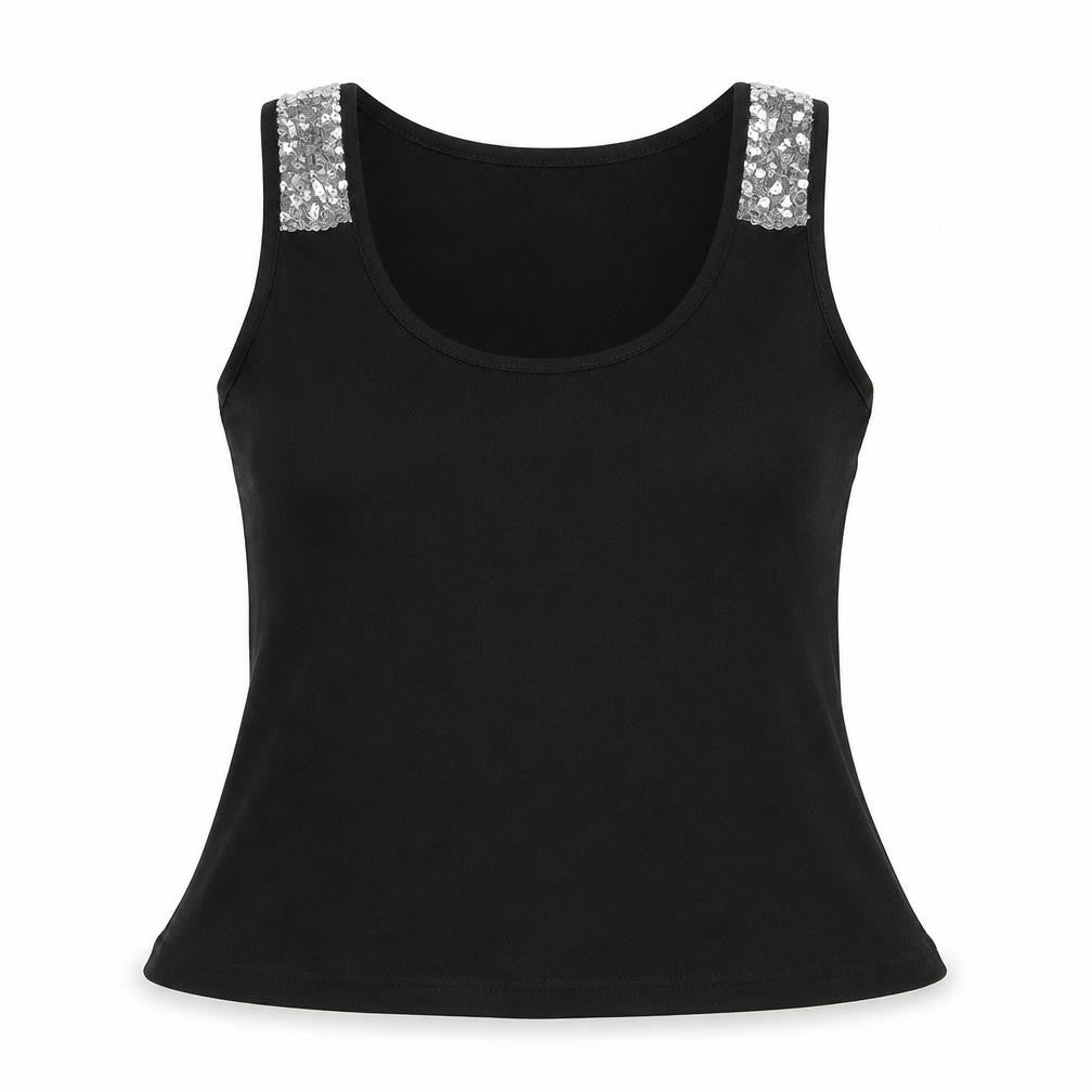 Fasion Womens Black   Cropped Tank Size L