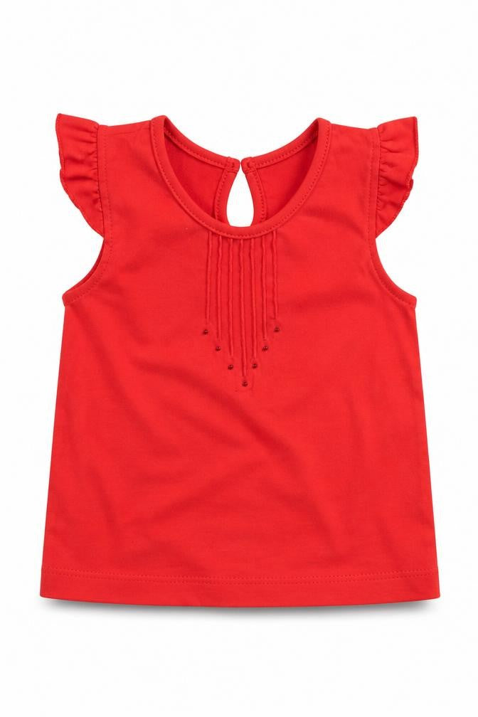 Early Days Girls Red   Basic T-Shirt Size 12-18 Months