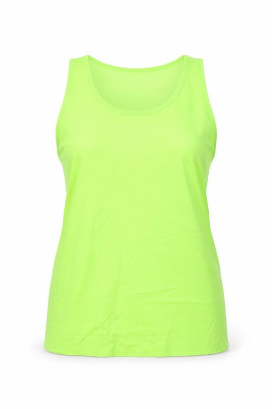 Front view of French Connection women’s green basic tank, size XL