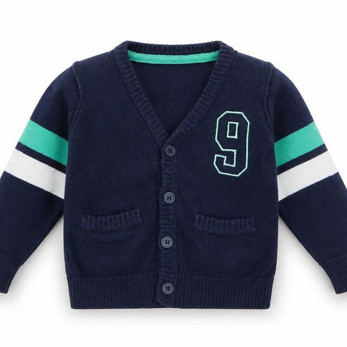 Earlydays Boys Blue  Knit Cardigan Jumper Size 6-9 Months