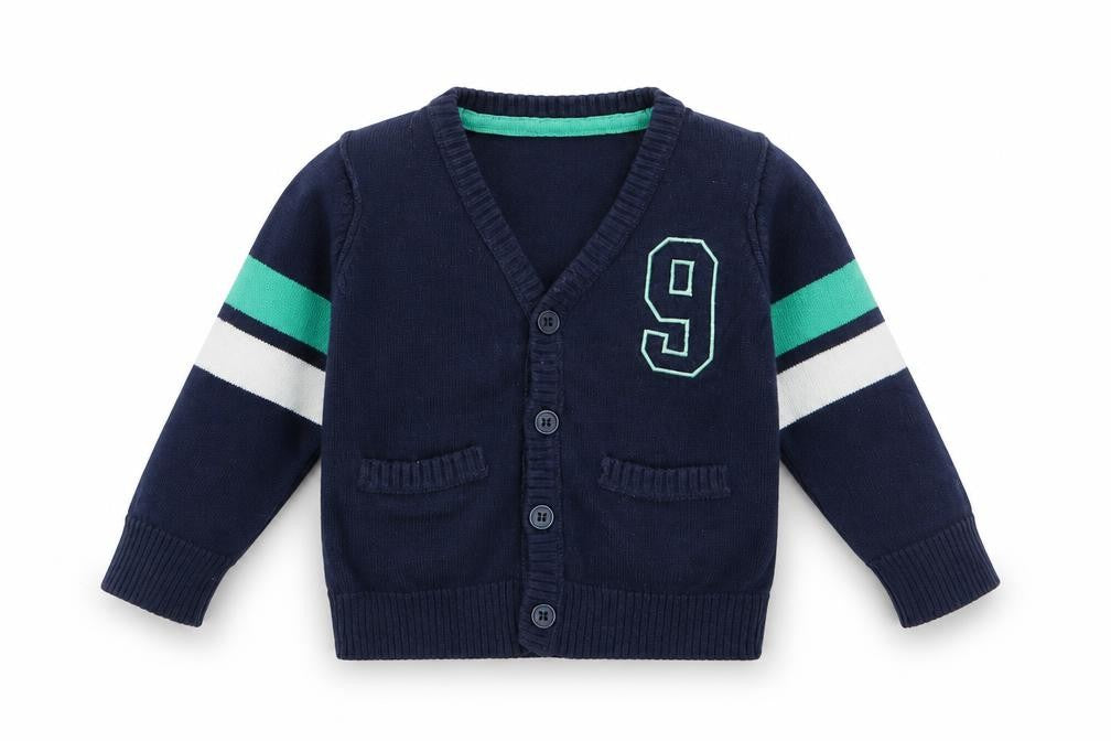 Earlydays Boys Blue  Knit Cardigan Jumper Size 6-9 Months
