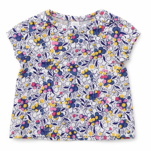 John Lewis Girls Purple Geometric  Basic T-Shirt Size 0-3 Months