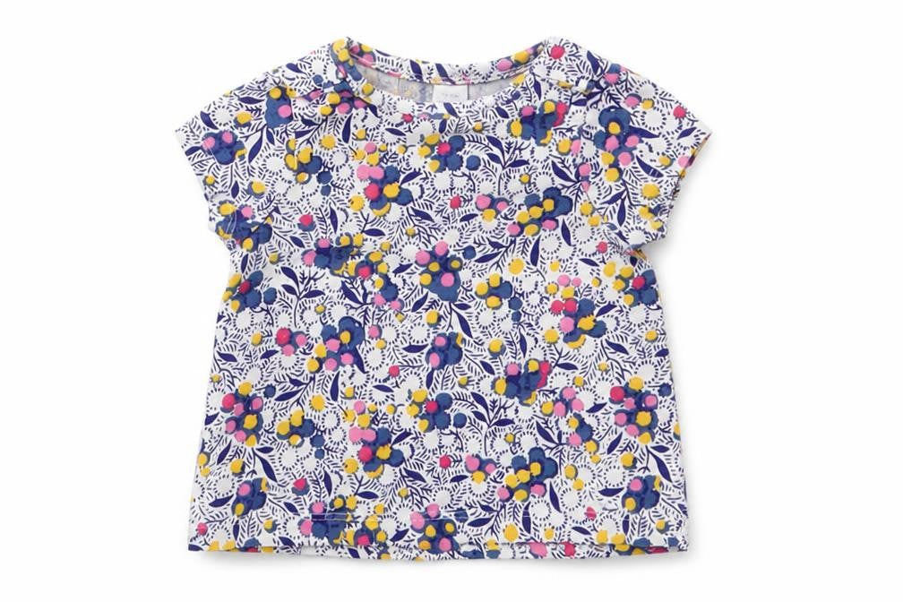 John Lewis Girls Purple Geometric  Basic T-Shirt Size 0-3 Months