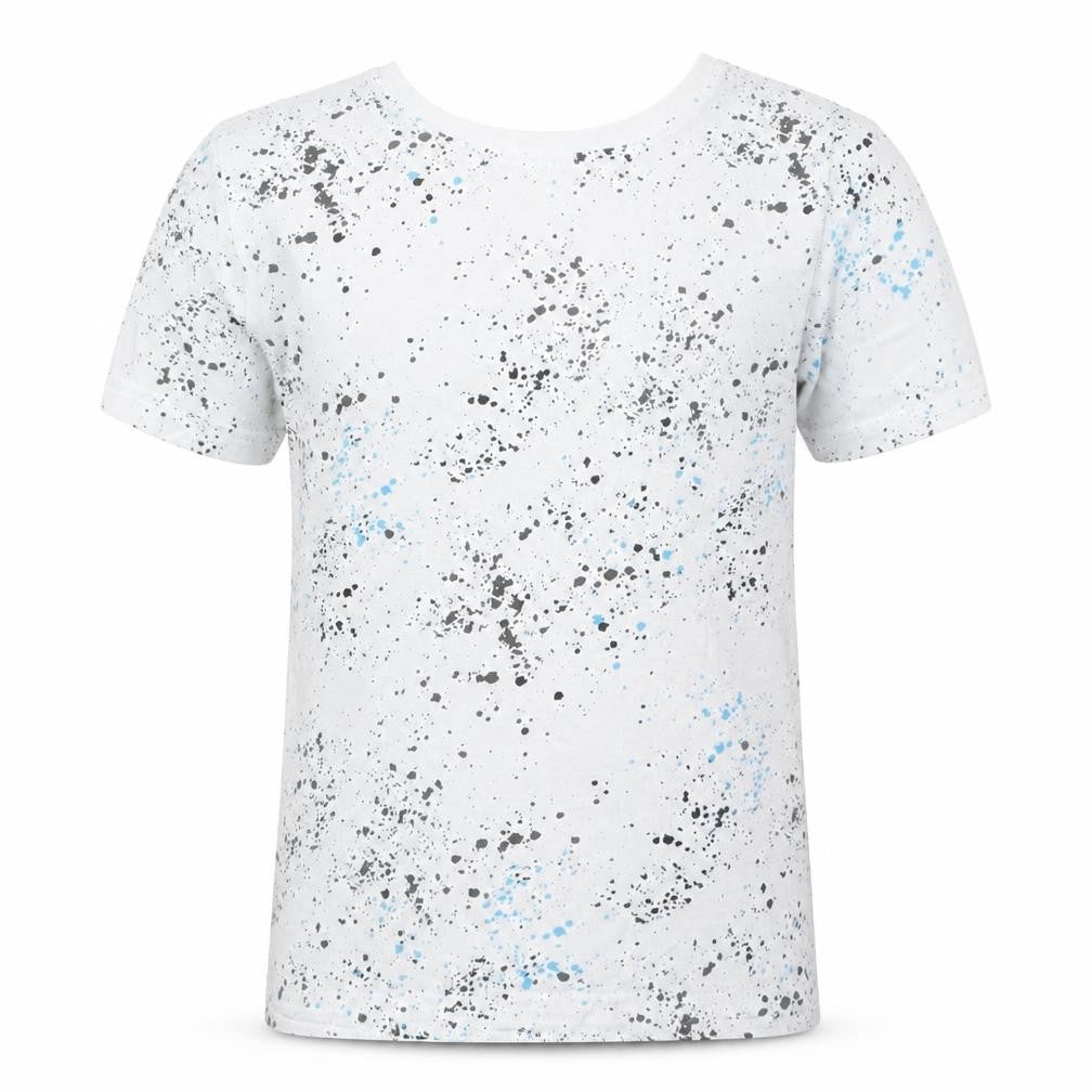 Front view of Primark boys’ grey geometric basic t-shirt, size 7-8, years