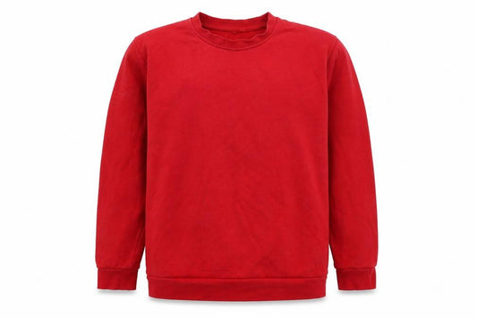 Front view of George boys’ red pullover sweatshirt, size 13-14, years