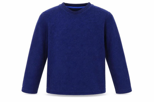 Front view of F&F boys’ blue fleece pullover sweatshirt, size 7-8, years