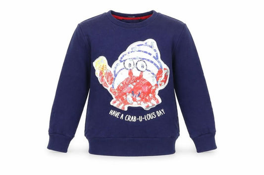 Front view of George boys’ blue pullover sweatshirt, size 3, years