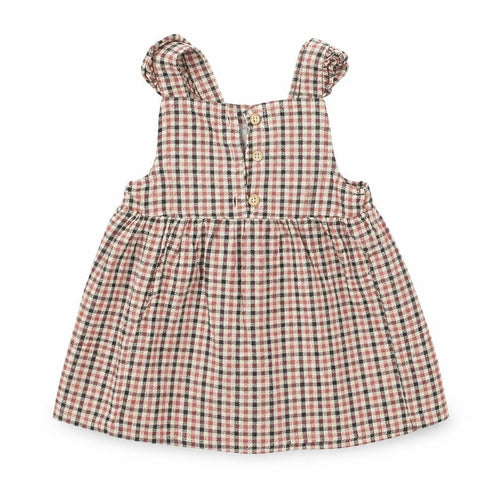 FRED&FLO Baby Brown Check  Fit & Flare  Size 12 Months