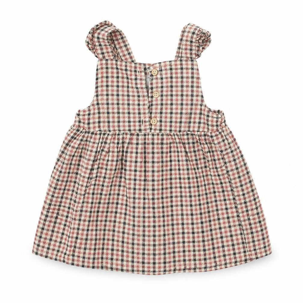 FRED&FLO Baby Brown Check  Fit & Flare  Size 12 Months