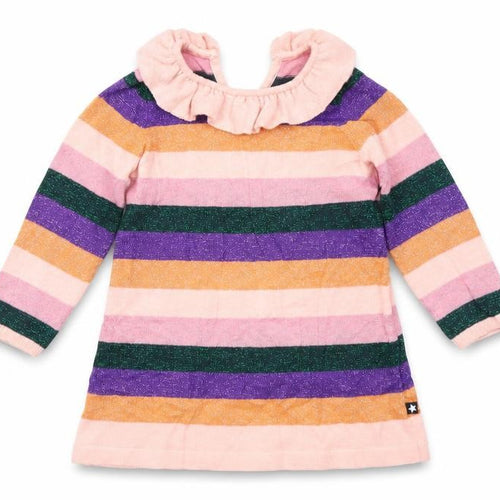 molo Girls Multicoloured Striped Knit A-Line  Size 9-12 Months
