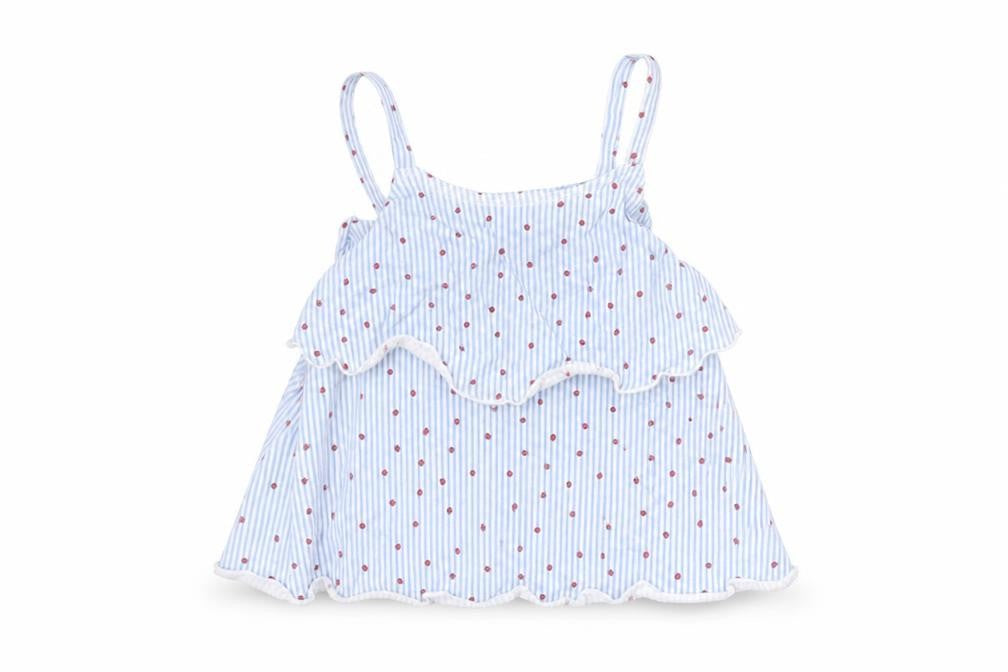 Matalan Girls Blue Striped  Fit & Flare  Size 9-12 Months