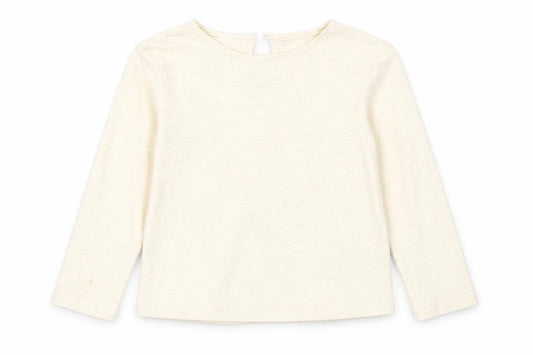 Front view of Tu girls’ beige basic t-shirt, size 2-3, years