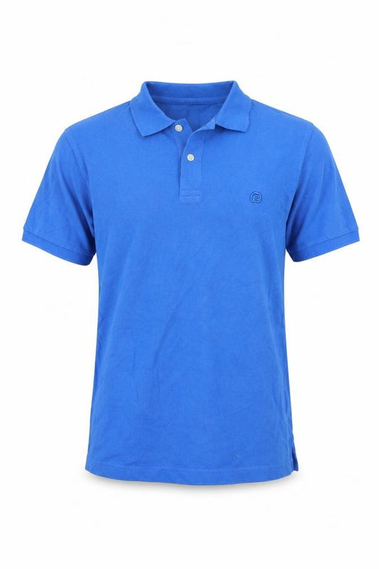Front view of Bossini men’s blue polo, size S