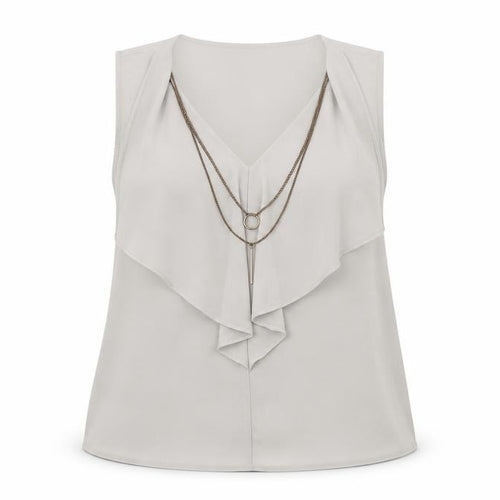 Dorothy Perkins Womens Grey   Basic Tank Size 10  - Chain Detail