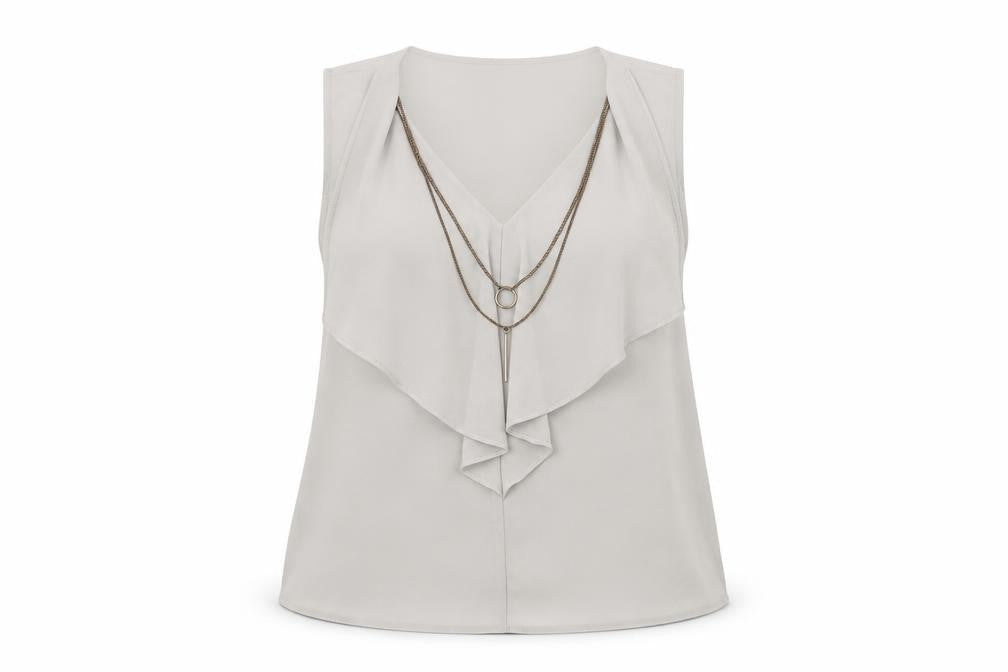 Dorothy Perkins Womens Grey   Basic Tank Size 10  - Chain Detail