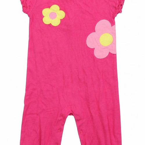 Gymboree Girls Pink Floral  Babygrow One-Piece Size 9-12 Months