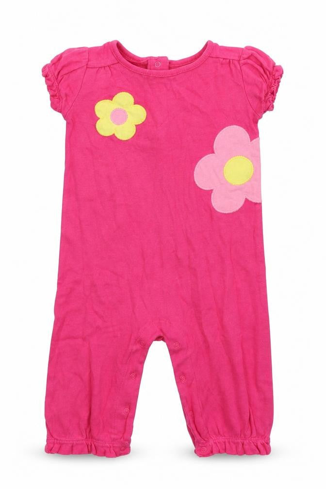 Gymboree Girls Pink Floral  Babygrow One-Piece Size 9-12 Months
