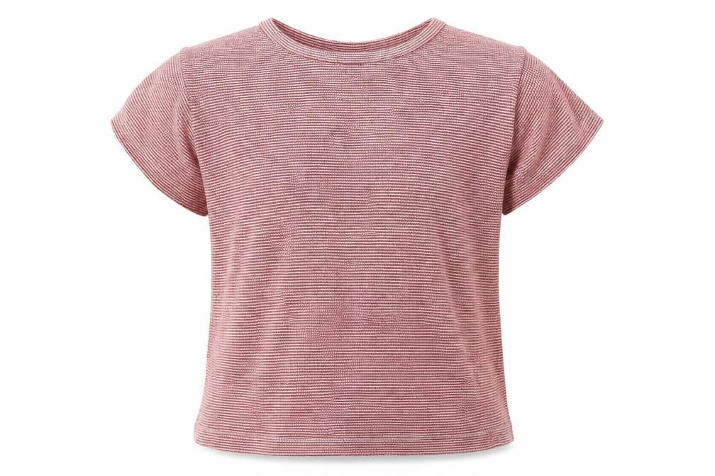 Front view of Zara girls’ pink basic t-shirt, size 6, years