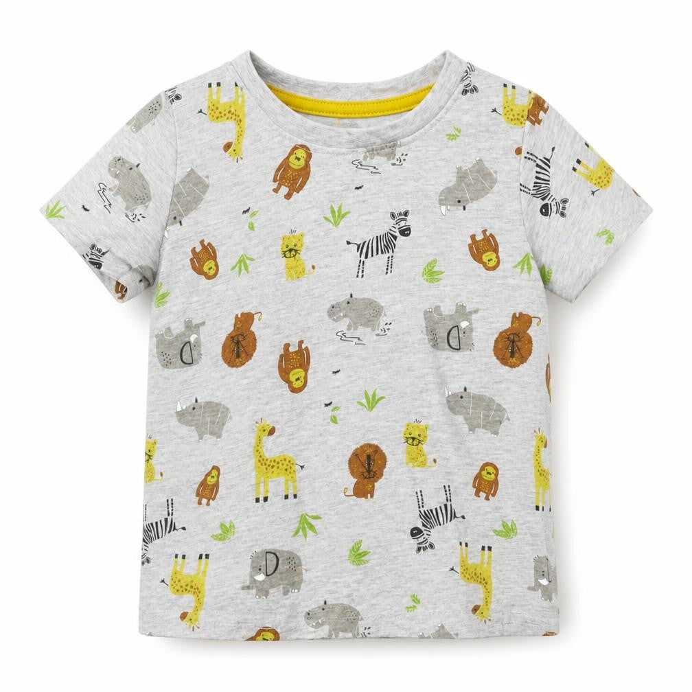 Front view of Primark Baby Grey Basic T-Shirt, size 12-18, Months