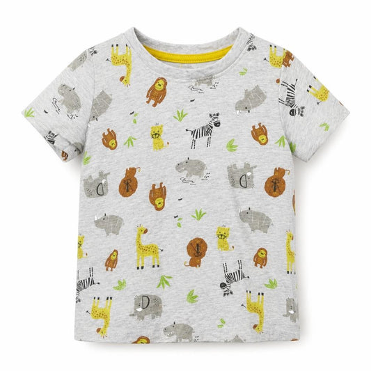 Front view of Primark Baby Grey Basic T-Shirt, size 12-18, Months